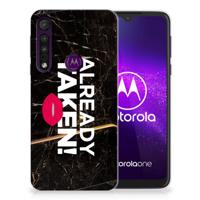 Motorola One Macro | Siliconen hoesje | met naam Already Taken Black Motorola One Macro | Siliconen hoesje | met naam Already Taken Black