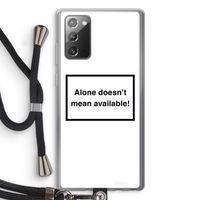 Alone: Samsung Galaxy Note 20 / Note 20 5G Transparant Hoesje met koord