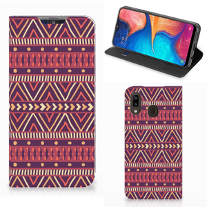 Samsung Galaxy A30 Hoesje met Magneet Aztec Paars