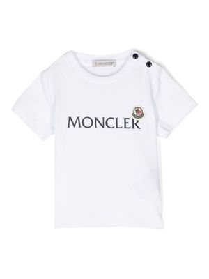 Moncler Enfant t-shirt à logo imprimé - Blanc