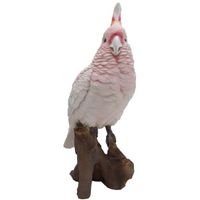 Polystone vogel dierenbeeld roze kaketoe 25 cm   - - thumbnail