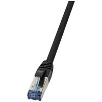 LogiLink CQ6105S RJ45 CAT 6A S/FTP 15.00 m Zwart Afscherming gevlochten, Halogeenvrij, PUR-mantel, Zuurbestendig, Oliebestendig 1 stuk(s)