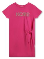 Michael Kors Kids robe courte en coton à logo strassé - Rose - thumbnail