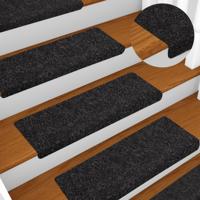 VidaXL Trapmatten zelfklevend 10 stuks 65x21x4 cm zwart rechthoekige rand VidaXL Trapmatten zelfklevend 10 stuks 65x21x4 cm zwart rechthoekige rand