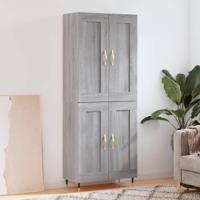 Hoge kast 69,5x34x180 cm bewerkt hout grijs sonoma eikenkleurig