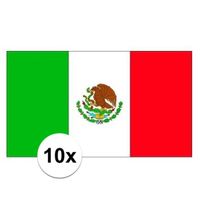 10x stuks Stickertjes van vlag van Mexico   -