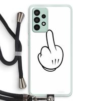 Middle finger white: Samsung Galaxy A52s 5G Transparant Hoesje met koord