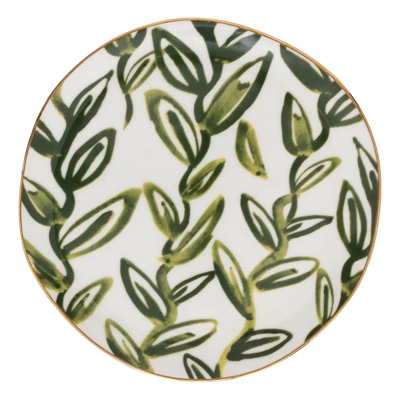 Good Morning bord Leaves Evergreen Sprig, Ø17 Cm