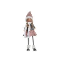 Decoratieve figuren DKD Home Decor Kerstmis Pop Polyester Meisjes (15 x 9 x 43 cm) (2 Stuks)