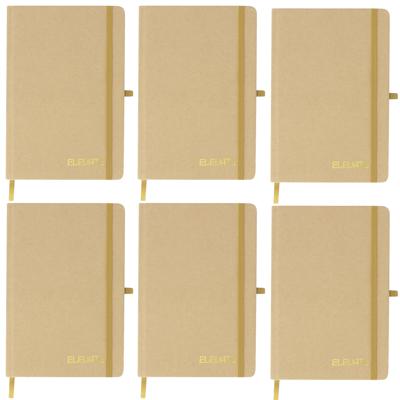 Notitieboekje Elevate - 6x - A5 formaat - goud - 14 x 21 cm ? karton/papier ? Opschrijfboekje