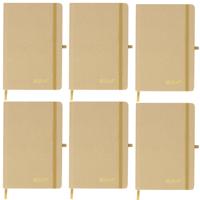Notitieboekje Elevate - 6x - A5 formaat - goud - 14 x 21 cm ? karton/papier ? Opschrijfboekje