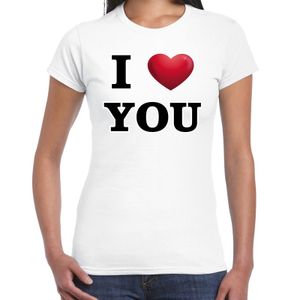 I love you valentijn t-shirt wit voor dames