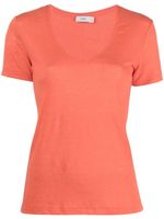 Closed t-shirt en lin à col v - Orange