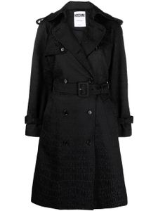 Moschino trench ceinturé à logo imprimé - Noir