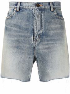 Saint Laurent short en jean à bords francs - Bleu