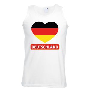 Duitsland hart vlag singlet shirt/ tanktop wit heren