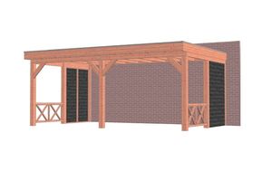 Tijdelijk 15% korting | Aanbouwveranda Ancona 600x390 cm - plat dak - Combinatie 1- - Hout- Trendhout
