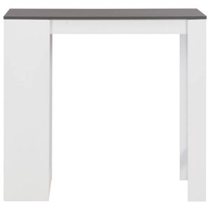 The Living Store Bartafel Urban - wit met grijs - 110 x 50 x 103 cm - Met 3 schappen