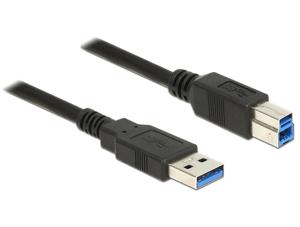 Delock USB-kabel USB 3.2 Gen1 (USB 3.0 / USB 3.1 Gen1) USB-A stekker, USB-B stekker 1.50 m Zwart Vergulde steekcontacten 85067