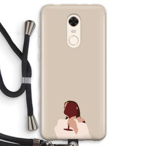 I drink wine: Xiaomi Redmi 5 Transparant Hoesje met koord
