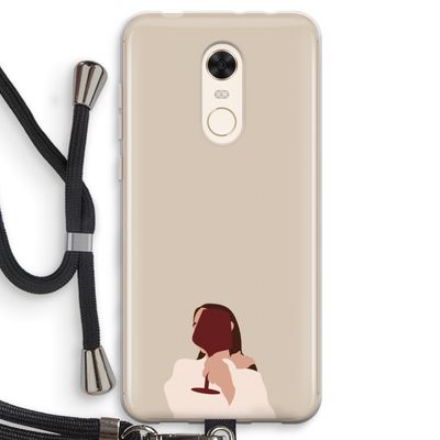 I drink wine: Xiaomi Redmi 5 Transparant Hoesje met koord