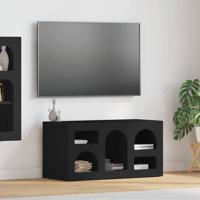 TV-kast Zwart 80 x 35 x 40 cm Bewerkt hout