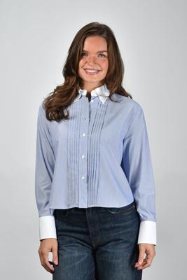 Academia blouse Miuccia CB 1069B-643 riga azzurra