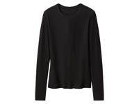 esmara Geribd dames shirt met lange mouwen (Zwart, XL (48/50))
