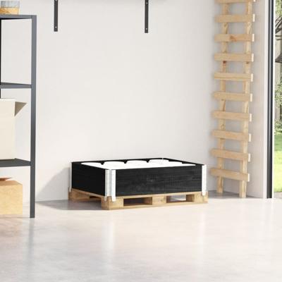 VidaXL Palletopzetrand 80x60 cm massief grenenhout zwart