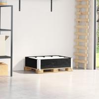 VidaXL Palletopzetrand 80x60 cm massief grenenhout zwart