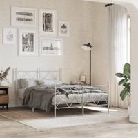 Bedframe met hoofd- en voeteneinde metaal wit 120x200 cm - thumbnail