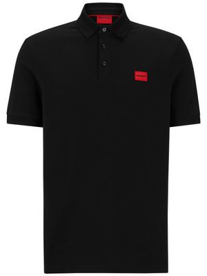 HUGO polo en coton à patch logo - Noir