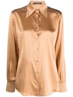 Dolce & Gabbana chemise à fini satiné - Tons neutres