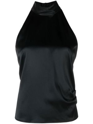 Helmut Lang haut en soie stretch à dos nu - Noir Helmut Lang haut en soie stretch à dos nu - Noir