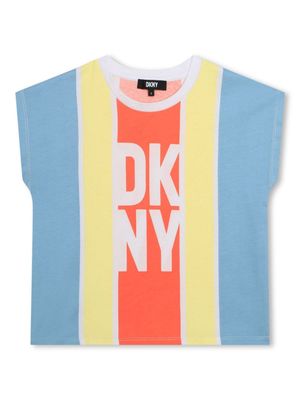 Dkny Kids t-shirt en coton à rayures - Bleu