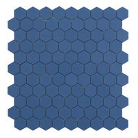 By Goof hexagon mozaiek mat voor vloer en wand 29,5 x 29,5 cm, marine blue