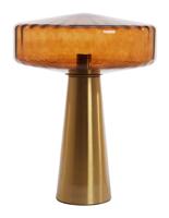 Light & Living Tafellamp 'Pleat' Glas, 53cm, kleur Bruin
