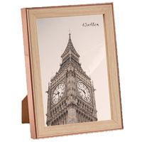Kunststof fotolijst koper met hout geschikt voor een foto van 13 x 18 cm   -