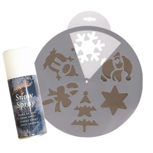 Kerst raamsjablonen/raamdecoratie - 6 vormen - met sneeuwspray