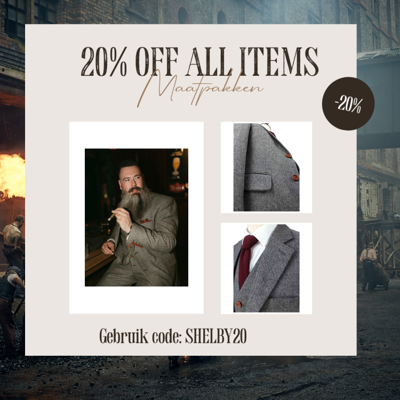 Maatpak Voor Heren | 3-delig Pak | Grijs Visgraat | Thomas Shelby | Peaky Blinders | Peaky Blinders