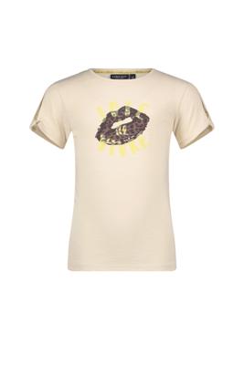 Like Flo zomer t-shirt meisjes - creme - slub, embroiderie - Elodie