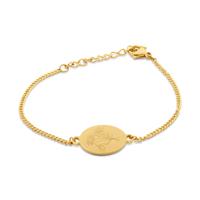 Gepersonaliseerde geboortebloem boeket armband - Stainless steel - Goud