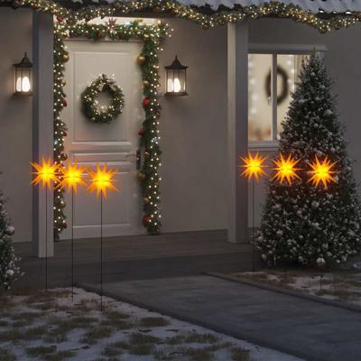 VidaXL Kerstlampen met grondpin en led&apos;s 3 st 35 cm geel