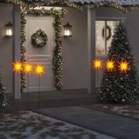 VidaXL Kerstlampen met grondpin en led&apos;s 3 st 35 cm geel