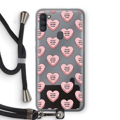 Chicks before dicks: Samsung Galaxy A11 Transparant Hoesje met koord