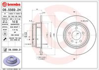 Remschijf BREMBO, Remschijftype: Massief, u.a. fÃ¼r Volvo