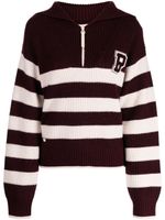 BAPY BY *A BATHING APE® pull en laine rayé à patch logo - Rose - thumbnail