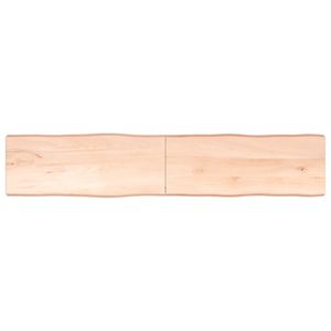 Tafelblad natuurlijke rand 200x40x6 cm massief eikenhout