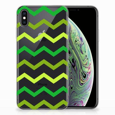 Apple iPhone Xs Max | TPU bumper | Zigzag Groen