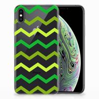 Apple iPhone Xs Max | TPU bumper | Zigzag Groen Apple iPhone Xs Max | TPU bumper | Zigzag Groen